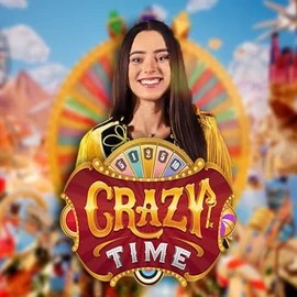 Crazy Time slot logo by Evolution at TrivelaBet Casino